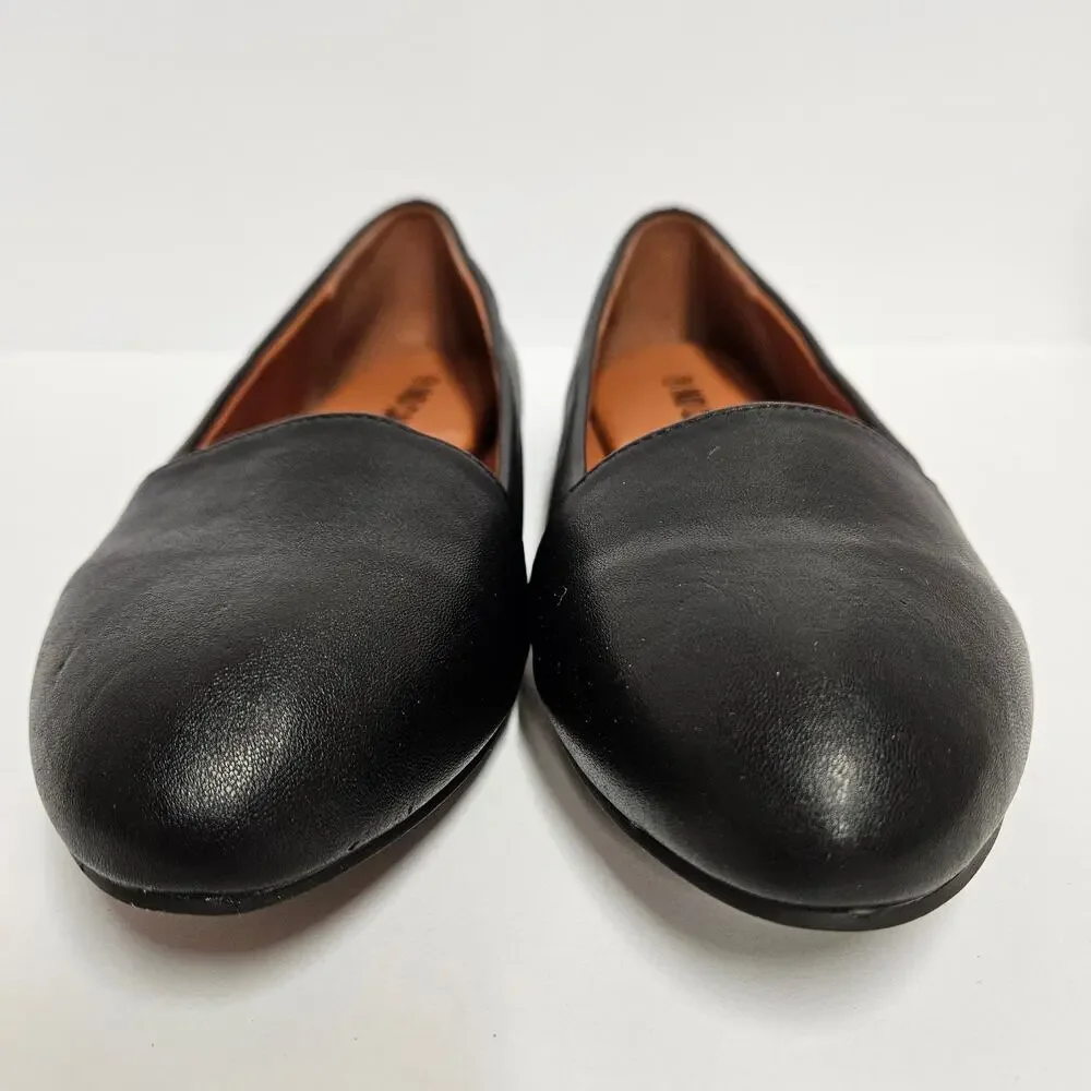Black Faux Leather No Call Sharon Flats Padded‎ Footbed Size 10M